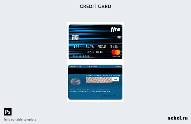 цифровая загрузка шаблона карты Mastercard Ирландии Fire Financial Bank