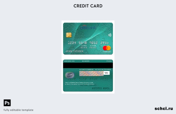 цифровая загрузка шаблона карты Mastercard Кении Citibank
