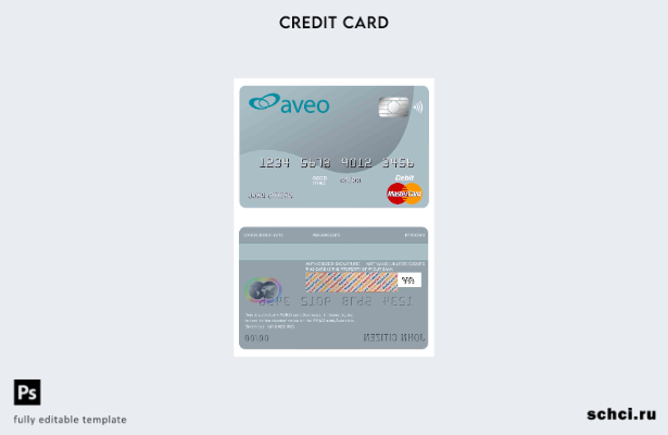 цифровая загрузка шаблона карты Mastercard австралийского банка Aveo