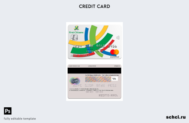 цифровая загрузка шаблона карты Mastercard банка Barbados First Citizens