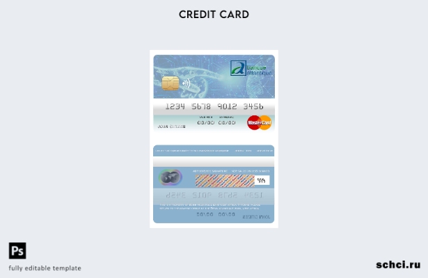 цифровая загрузка шаблона карты Mastercard банка Benin Atlantique