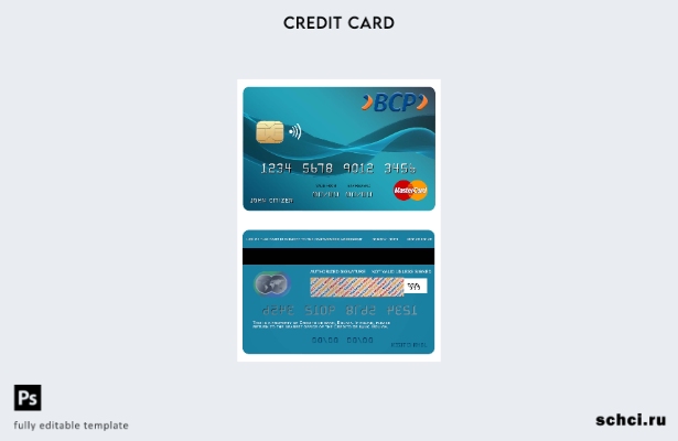 цифровая загрузка шаблона карты Mastercard банка Bolovia Credito