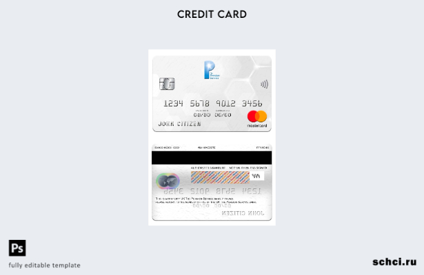 цифровая загрузка шаблона карты Mastercard банка The Pension Service Соединенног
