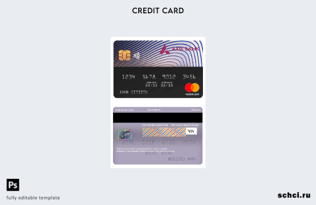 цифровая загрузка шаблона карты Mastercard индийского банка Axis