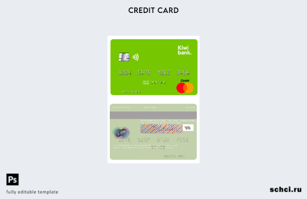 цифровая загрузка шаблона карты Mastercard новозеландского Kiwibank