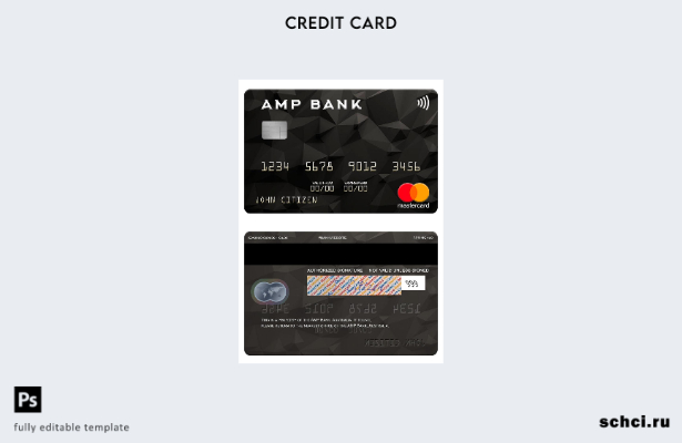 цифровая загрузка шаблона карты Mastercard Australia AMP Bank