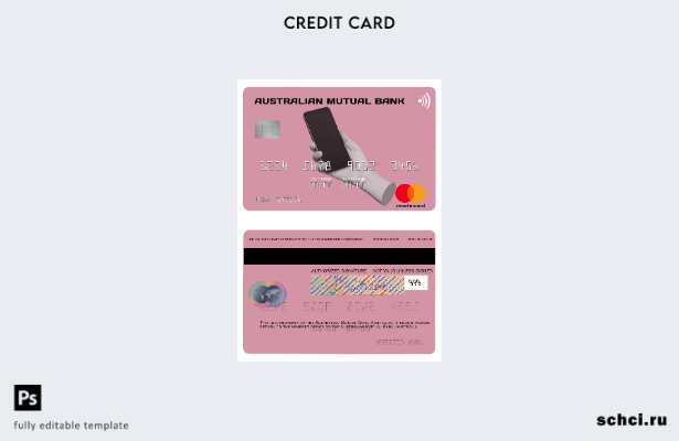 цифровая загрузка шаблона карты Mastercard Australia Australian Mutual Bank