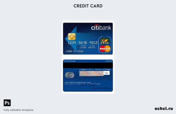 цифровая загрузка шаблона карты Mastercard Australia Citibank