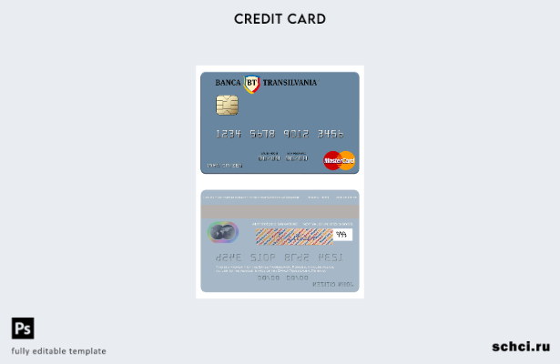 цифровая загрузка шаблона карты Mastercard Banca Transilvania в Румынии