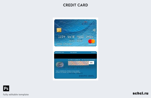 цифровая загрузка шаблона карты Mastercard Citibank Италия