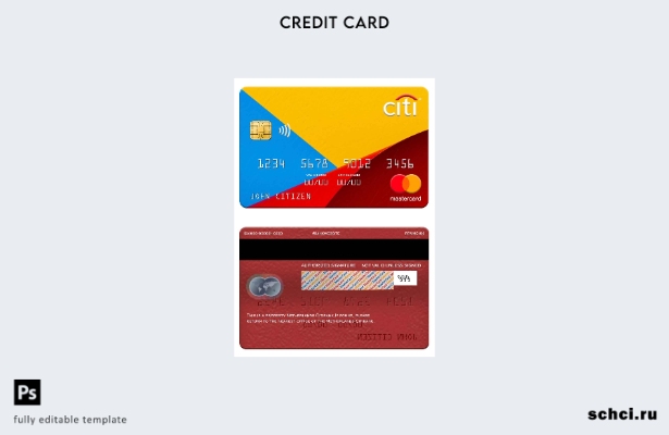 цифровая загрузка шаблона карты Mastercard Citibank в Нидерландах