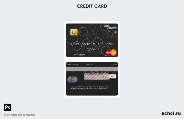 цифровая загрузка шаблона карты Mastercard Czech Air Bank