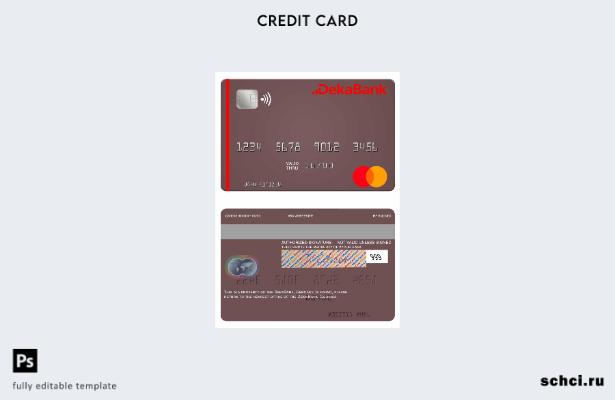 цифровая загрузка шаблона карты Mastercard Deka Bank в Германии