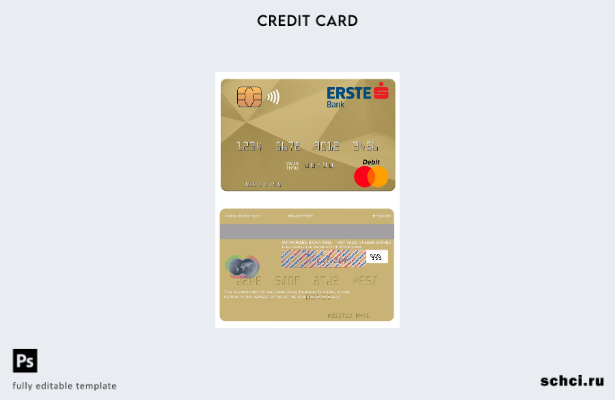 цифровая загрузка шаблона карты Mastercard Erste Bank Венгрия