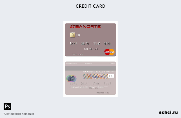 цифровая загрузка шаблона карты Mastercard Mexico Banorte Bank