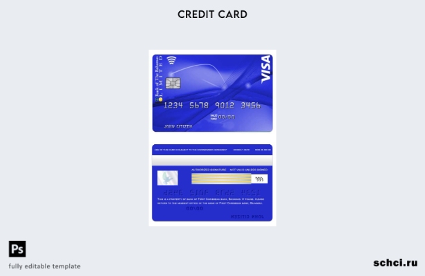 цифровая загрузка шаблона карты VISA Classic Bank of Bahamas Bahamas