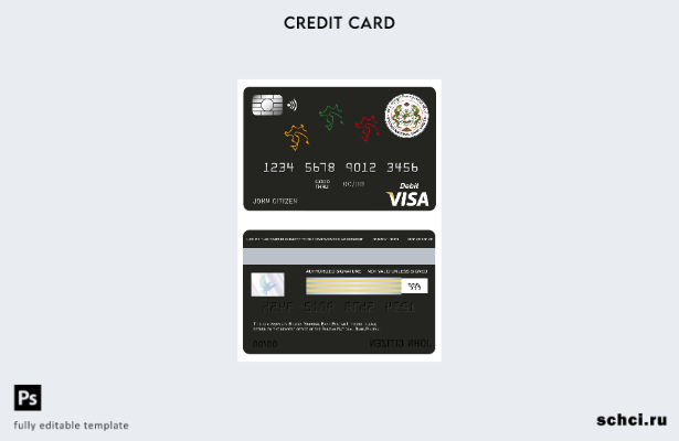 цифровая загрузка шаблона карты Visa Национального банка Бутана Бутана