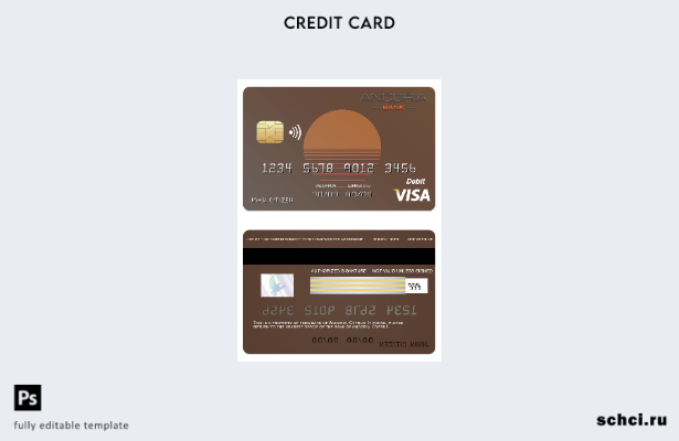 цифровая загрузка шаблона карты Visa банка Ancoria Кипра