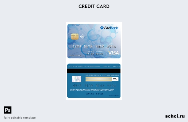 цифровая загрузка шаблона карты Visa банка Ata Боснии и Герцеговины
