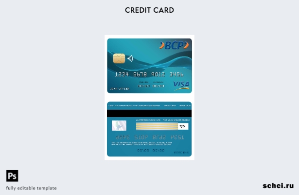 цифровая загрузка шаблона карты Visa банка Bolovia Credito