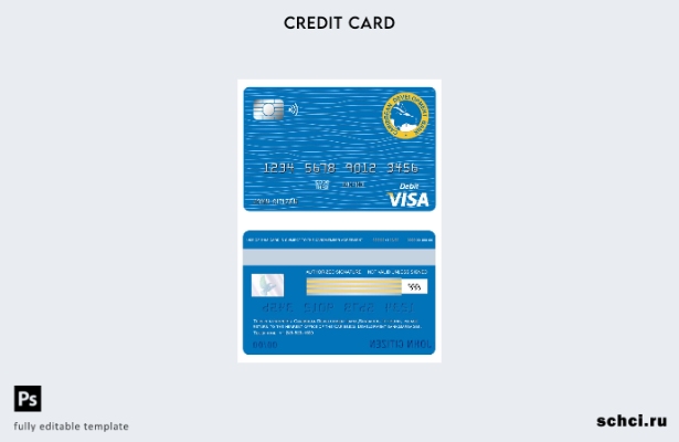 цифровая загрузка шаблона карты Visa для Карибского банка развития Барбадоса