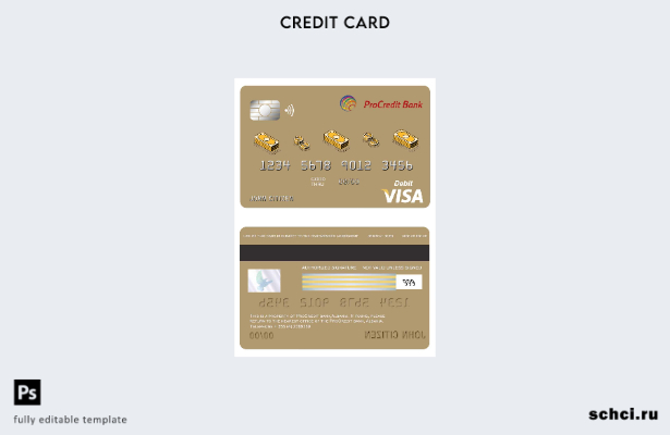 цифровая загрузка шаблона карты Visa для банка Procredit в Албании