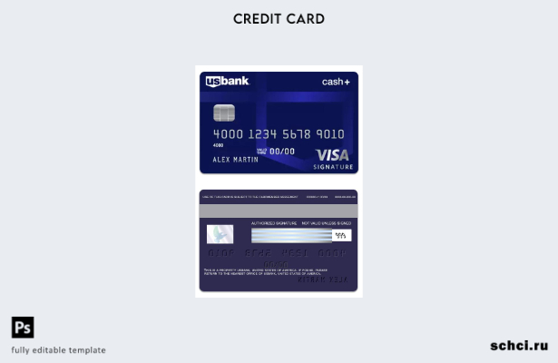 цифровая загрузка шаблона карты Visa для подписи банка США