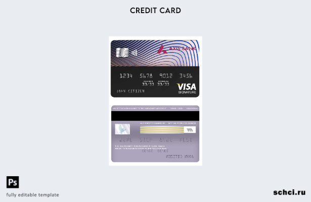 цифровая загрузка шаблона карты Visa для подписи банка India Axis