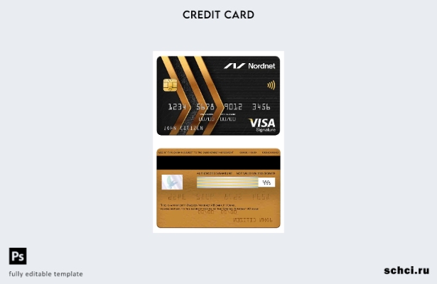 цифровая загрузка шаблона карты Visa для подписи банка Nordnet AB в Швеции