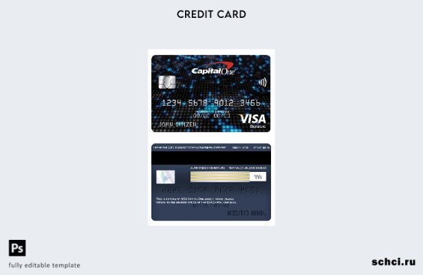 цифровая загрузка шаблона карты Visa для подписи банка USA Capital One
