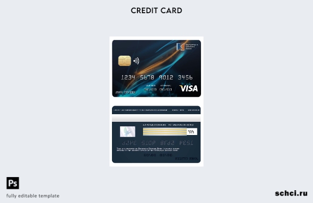цифровая загрузка шаблона карты Visa сберегательного банка Ботсваны