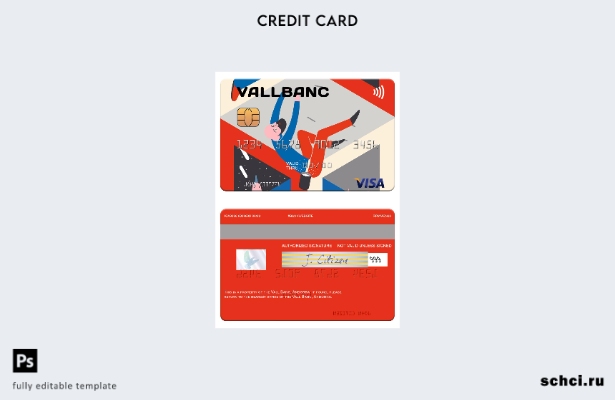 цифровая загрузка шаблона карты Visa Andorra Vall Banc
