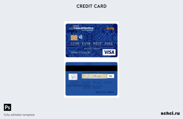 цифровая загрузка шаблона карты Visa Cabo Verde Banco Interatlantico Bank BI Pay