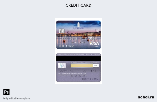цифровая загрузка шаблона карты Visa Classic Malta Lombard Bank