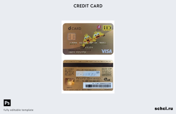 цифровая загрузка шаблона карты Visa Club Card Japan D Point