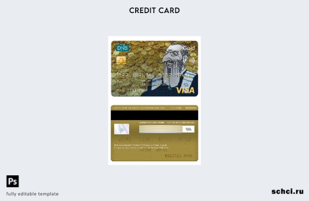 цифровая загрузка шаблона карты Visa Gold банка Норвегии DNB