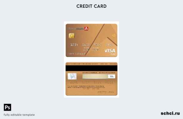 цифровая загрузка шаблона карты Visa Gold банка Panama Banco Aliado
