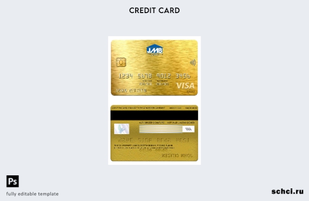 цифровая загрузка шаблона карты Visa Gold ипотечного банка Ямайки