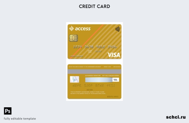 цифровая загрузка шаблона карты Visa Gold Ghana Access Bank