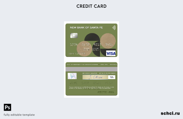 цифровая загрузка шаблона карты Visa New Bank of Santa Fe в Аргентине