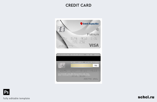 цифровая загрузка шаблона карты Visa Platinum банка Израиля Хапоалим