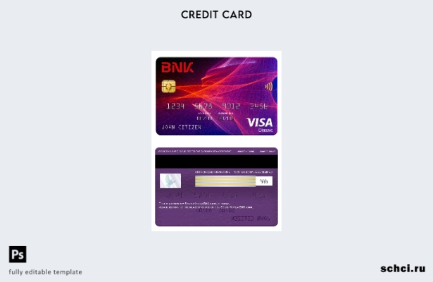 цифровая загрузка шаблона классической карты Visa банка BNK в Южной Корее