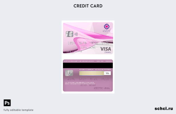 цифровая загрузка шаблона классической карты Visa Zamin Bank в Иране