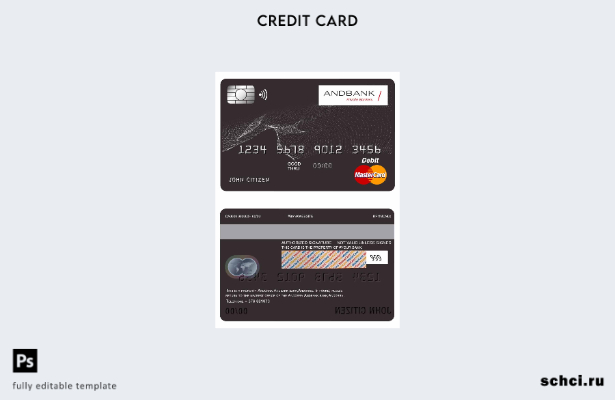 цифровая загрузка шаблона мастер карты банка Andorra Andbank