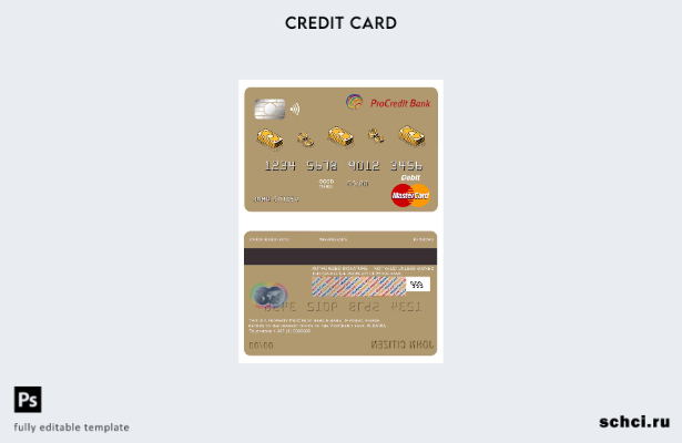цифровая загрузка шаблона мастер карты банка Procredit в Албании