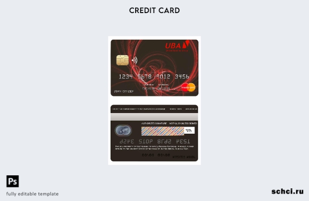 цифровая загрузка шаблона мастер карты Burkina Faso United Bank Africa