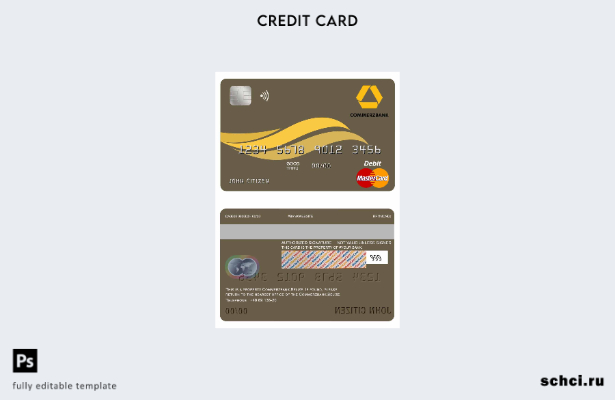 цифровая загрузка шаблона мастер карты Commerzbank Белиза