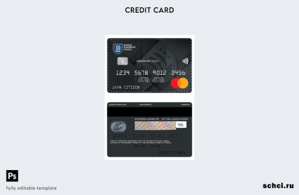 цифровая загрузка шаблона платиновой дебетовой карты Mastercard France Banorient