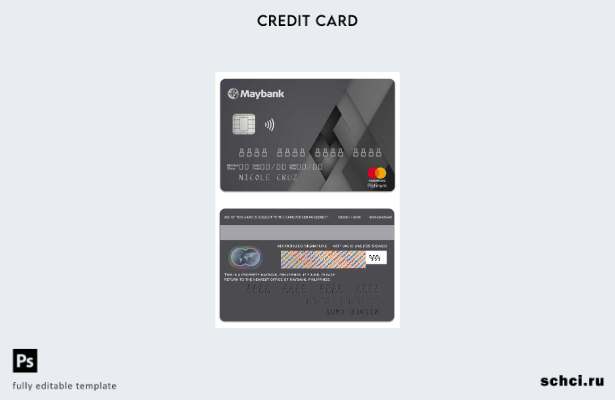 цифровая загрузка шаблона платиновой карты Mastercard MayBank на Филиппинах