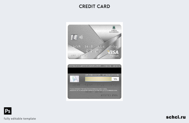 цифровая загрузка шаблона платиновой карты Visa Banco Carregosa в Португалии